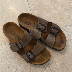 Naot Taupe Suede Sandals- size 37- made in Israel